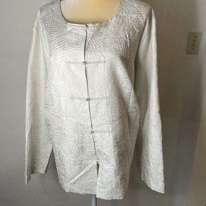 Eileen Fisher 100% Silk blouse top tunic jacket